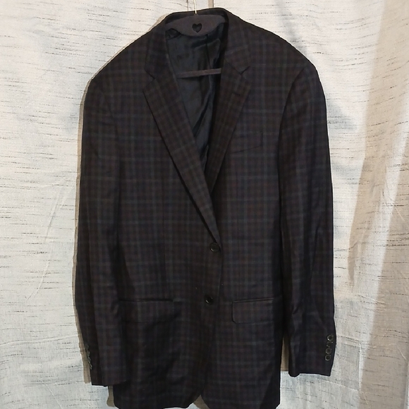 Emporio Armani Dark Plaid Blazer Mens Sz 54